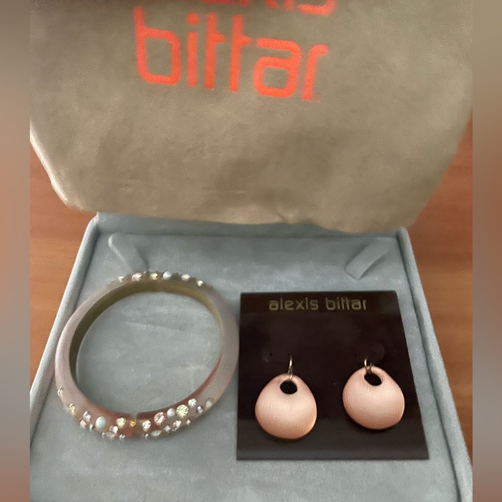 coral alexis bittar earrings and necklace